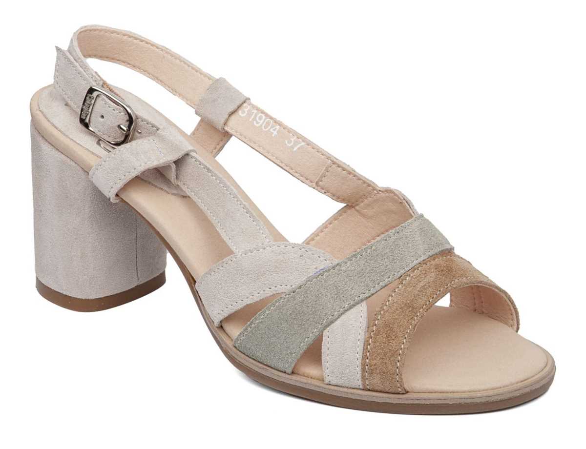 Sandalias Tacones Callaghan 31904 Kanji Mujer Beige Verdes Blancos | PPX9023AJ