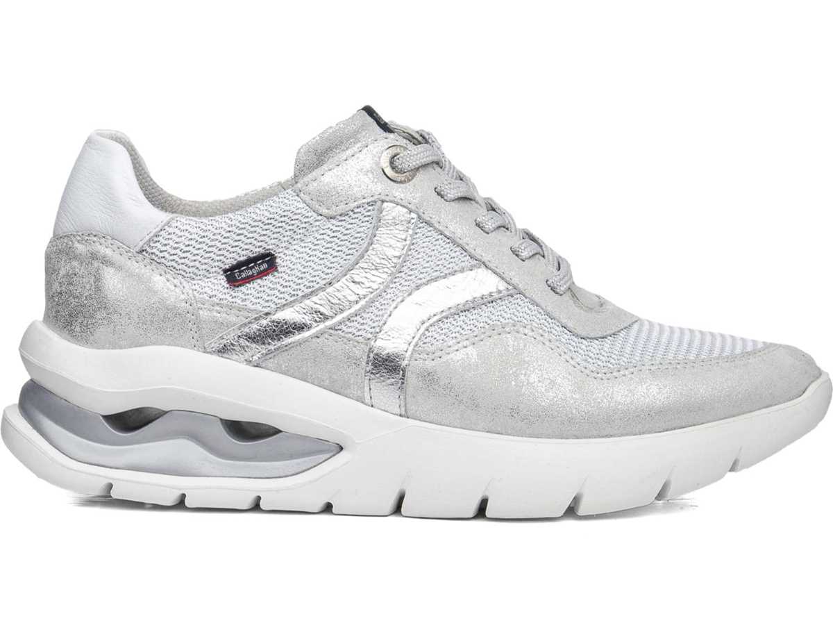 Tenis Callaghan 45812 Aria Mujer Blancos Plateados | GKB4167GP