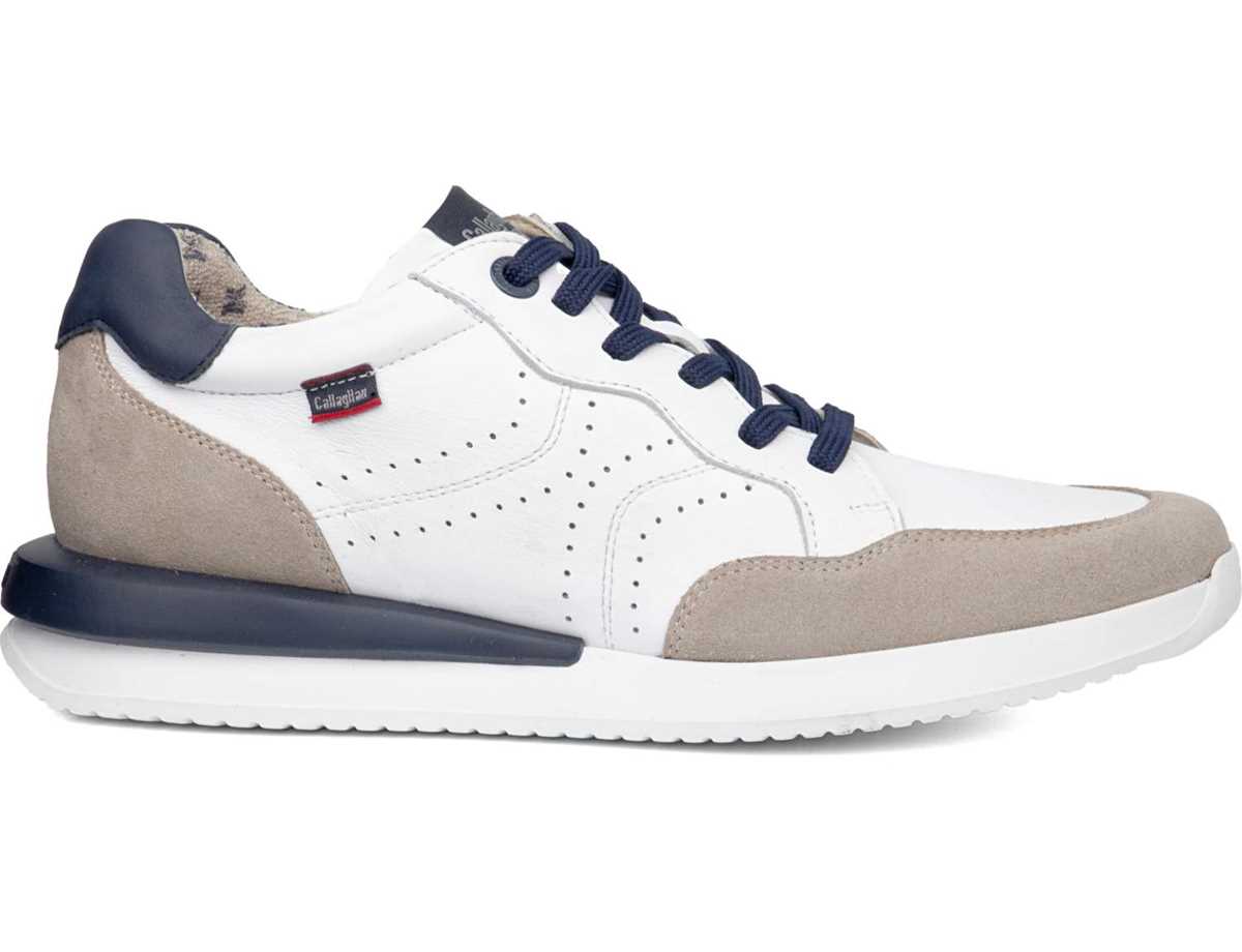 Tenis Callaghan 51107 Moses Hombre Blancos Beige Azules | UQJ2549HV