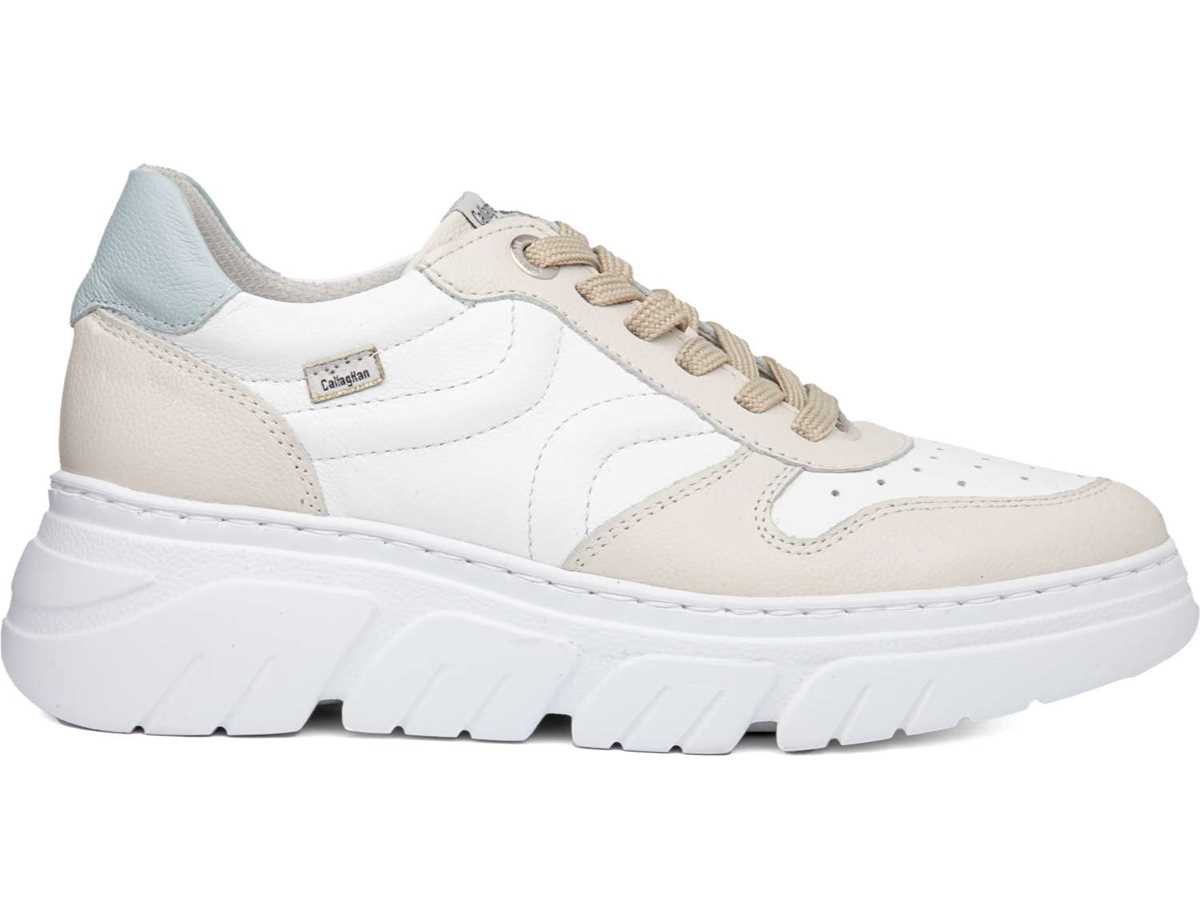 Tenis con Plataforma Callaghan 51806 Baccara Mujer Beige Blancos Azules | QYX2780AV