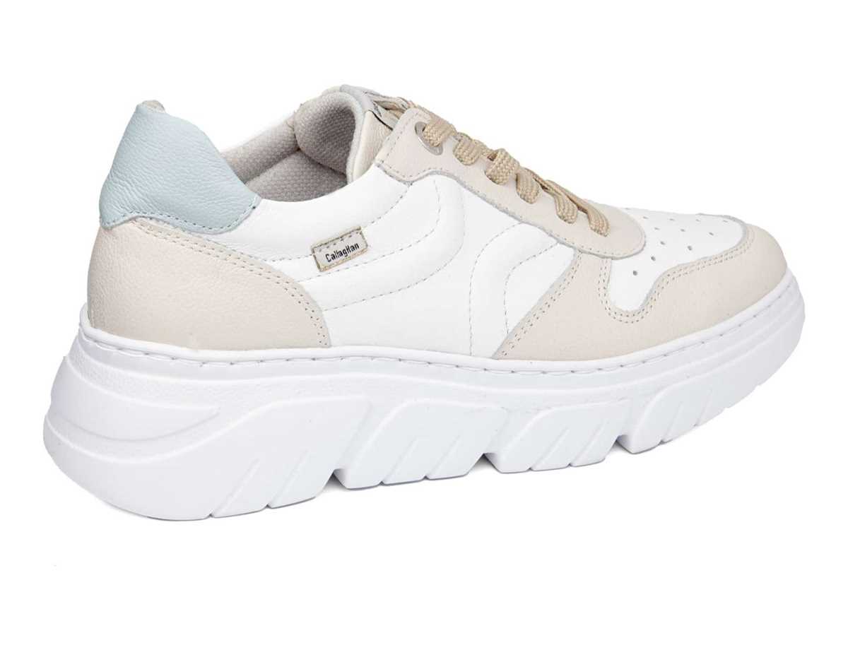 Tenis con Plataforma Callaghan 51806 Baccara Mujer Beige Blancos Azules | QYX2780AV