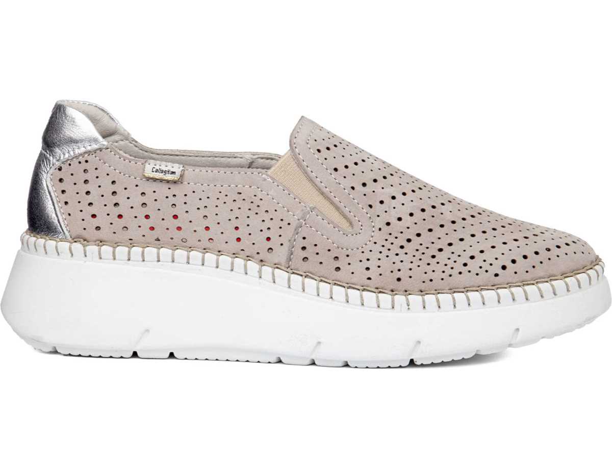 Tenis con Plataforma Callaghan 53601 Circular Sra. Mujer Marrom Plateados | OYS8561TY