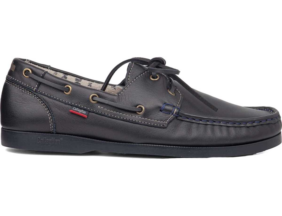 Zapatos del Barco Callaghan 51604 Yate Hombre Negros Azules | XCY2186JZ
